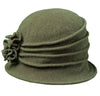 Women's Scala Knit Hat Cloche with Rosettes |Grace Olive